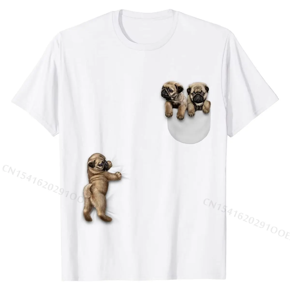 Футболка мужская с карманом для сна и мопса приталенный силуэт собакой хлопковая