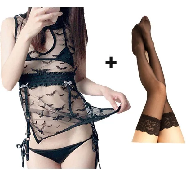 Женский комплект нижнего белья сексуальные прозрачные костюмы дьявола для