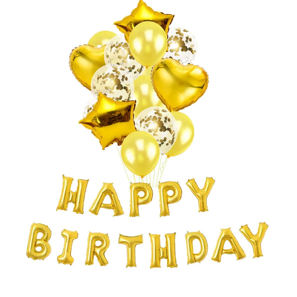 15 шт./пакет популярный золотой шар baby shower гелиевый воздушный покрытый фольгой