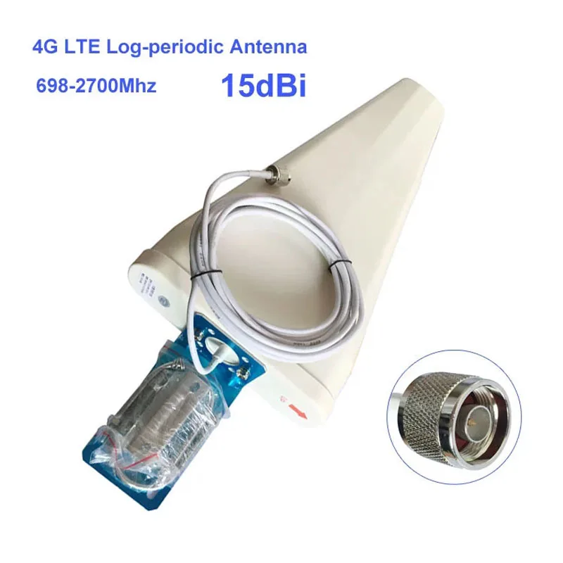 

698-2700Mhz High Gain 2G / 3G / 4G Directional Outdoor Antenna 15dBi LTE Log Periodic RG58 Cable 10M Feeder 1PCS