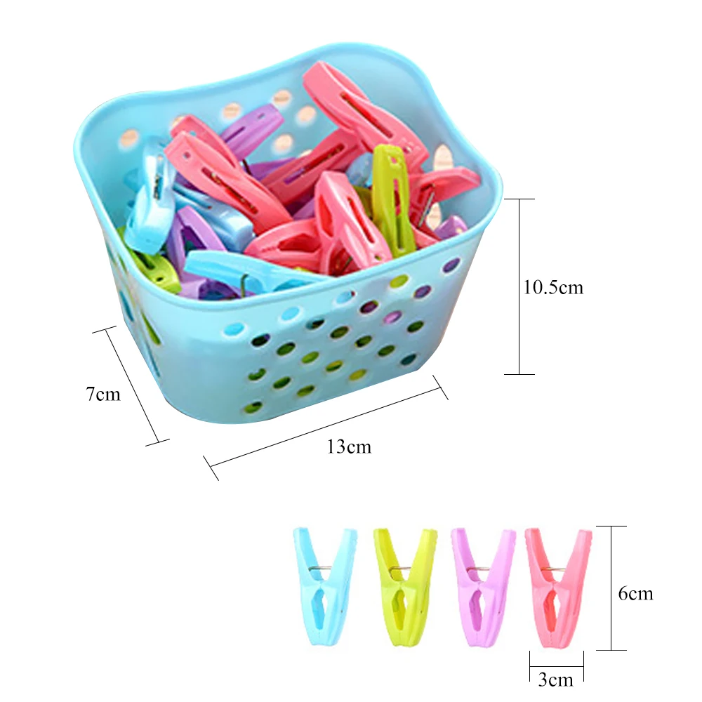 Blue with 30pc Clip Летние пластиковые цветные клипсы, милое пляжное полотенце с изображением животных, зажим для предотвращения ветра - Цвет: Blue with 30pc Clip