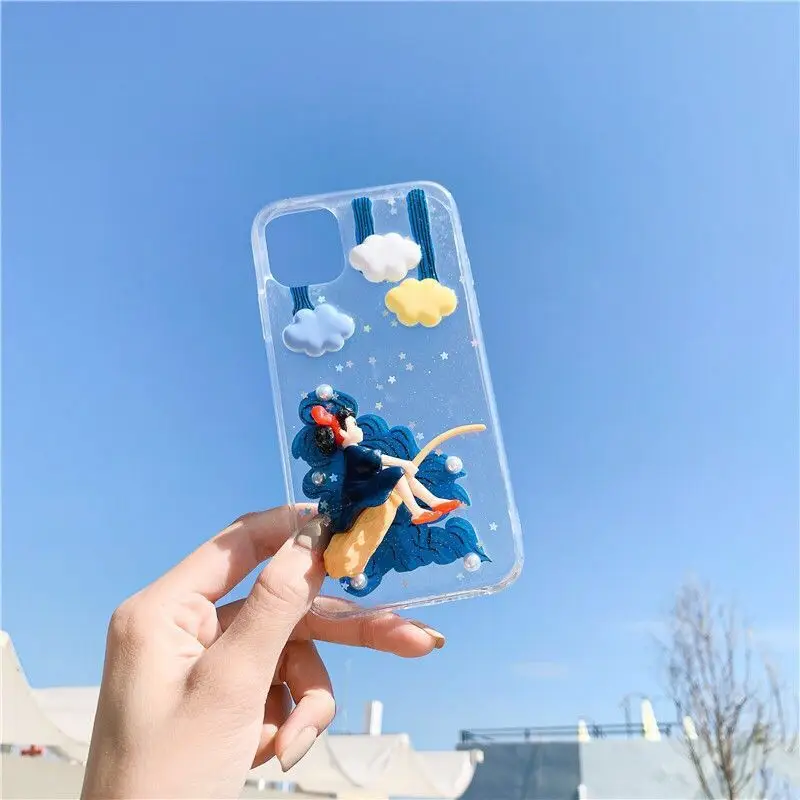 Чехол для iphone 12mini 11pro max blue 3D Witch sorceress прозрачный мягкий чехол телефона XR XS/8plus /SE2 Wind