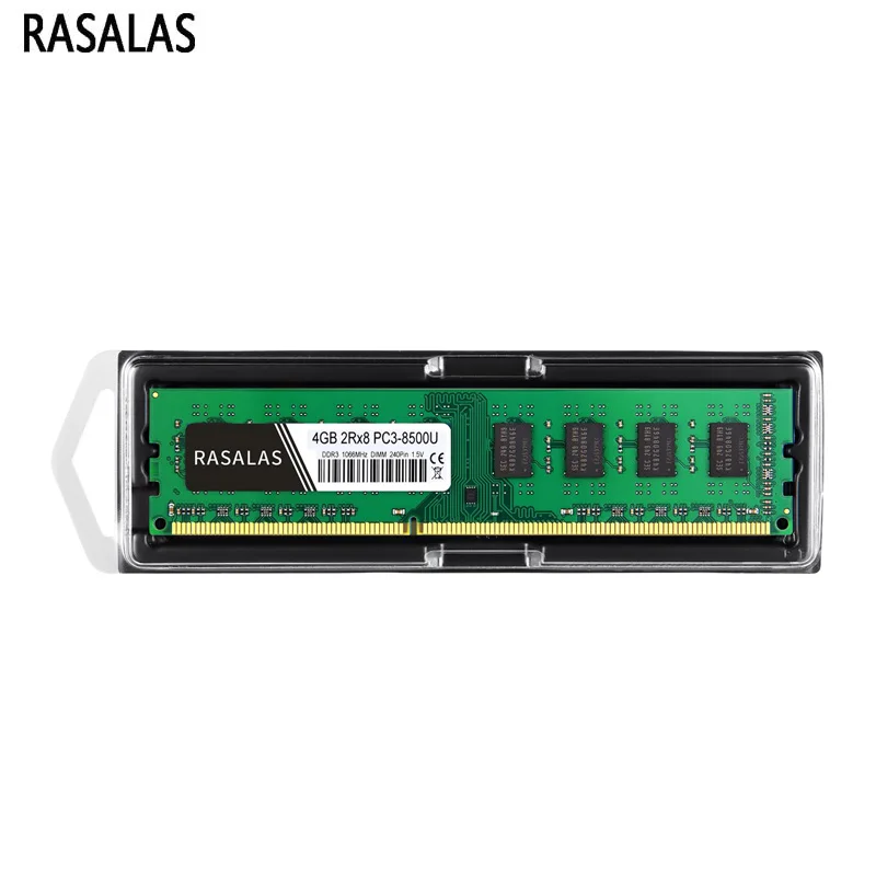 

Rasalas 4GB 2G 2Rx8 PC3-8500U DDR3 1066Mhz 1.5 V 240Pin No-Ecc DIMM Desktop PC RAM Fully compatible Memory