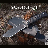 thick and heavy stonewashed dc53 steel fixed blade full tang outdoor tactical survival knife with kydex sheath campinghunt tool