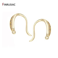 14k gold plated earwire zircon earring hook findings accessories for jewellery making diy earrings making supplies