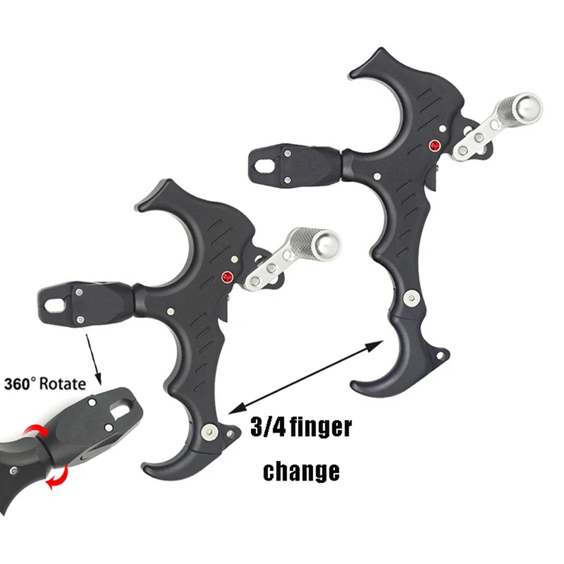 Super sell-360 Degree Rotate Clamp Compound Bow Release Aids 3/4 Fingers Archery | Спорт и развлечения