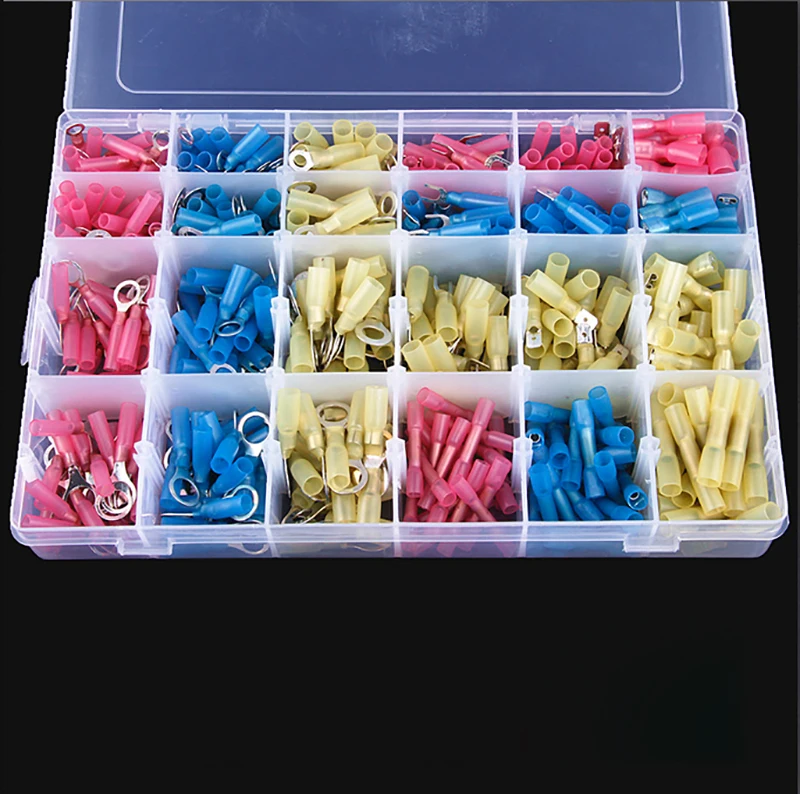 480 шт. различные обжимные клеммы включают термоусадочные кольца/Бутсы разъемы