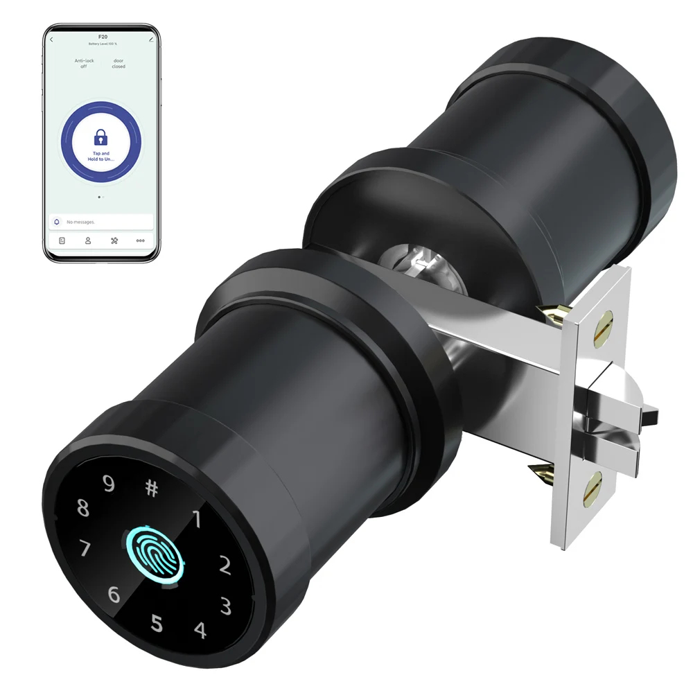 

Kingneed Fingerprint Smart Door Lock with Bluetooth Tuya APP Touchscreen Digital Password Easy Installation For Home & Office