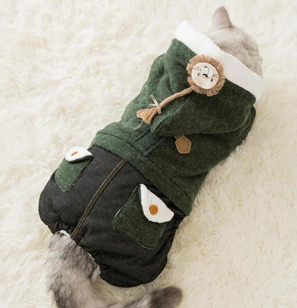 

New Cat Clothes Winter Pet Puppy Kitten Warm Coat