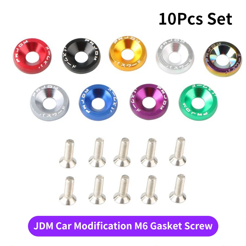 

Автомобиль изменение M6 прокладка винта 10 шт. шестигранные крепежные детали крыло шайба бампер двигатель портом «мама» Винт под номерной зн...