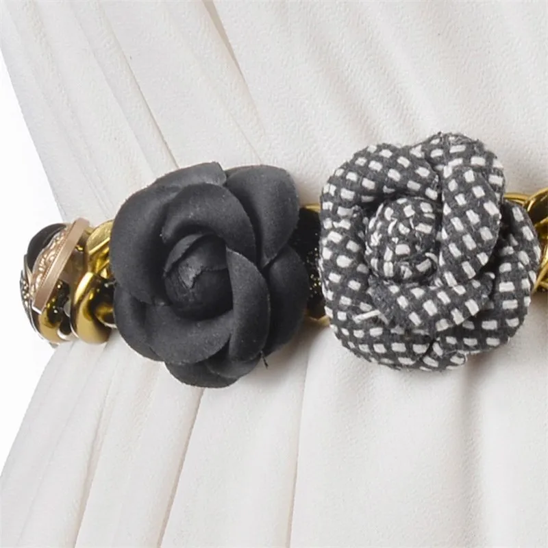 Ремень Тканевый длинный женский индивидуальный металлический декоративный пояс