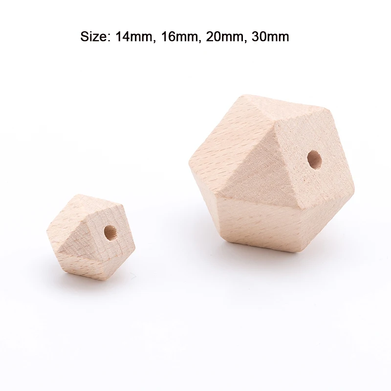 

10PCS Beech Wood Beads 14mm/16mm/20mm Wooden Hanging Decoration Wood Octagonal Beads Baby Crib Decor Handmade Painting Beads