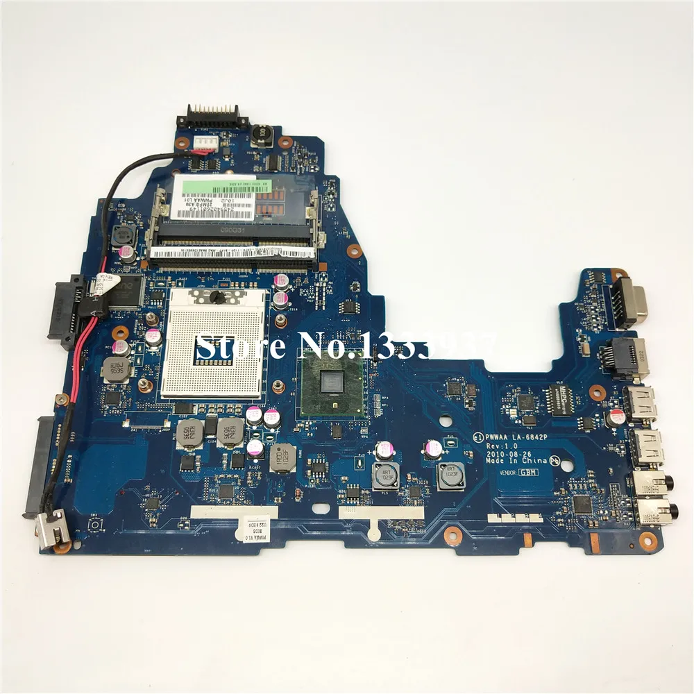K000111440 PWWAA LA 6842P материнская плата для ноутбука Toshiba C660 C665 Материнская DDR3 HM55