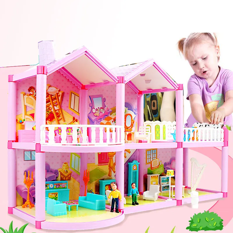 

Миниатюрный деревянный кукольный 3d-дом, игрушечный домик «сделай сам» для девочек, подарок на день рождения, ручная работа