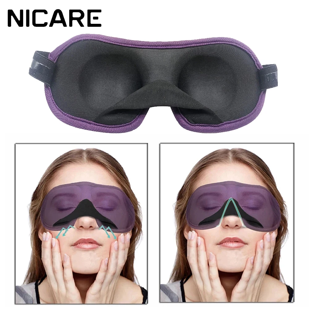 

NICARE 2 шт. маска для сна с 3D контурной чашкой повязка на глаза вогнутая формованная маска для ночного сна блокирующая легкая дорожная маска дл...