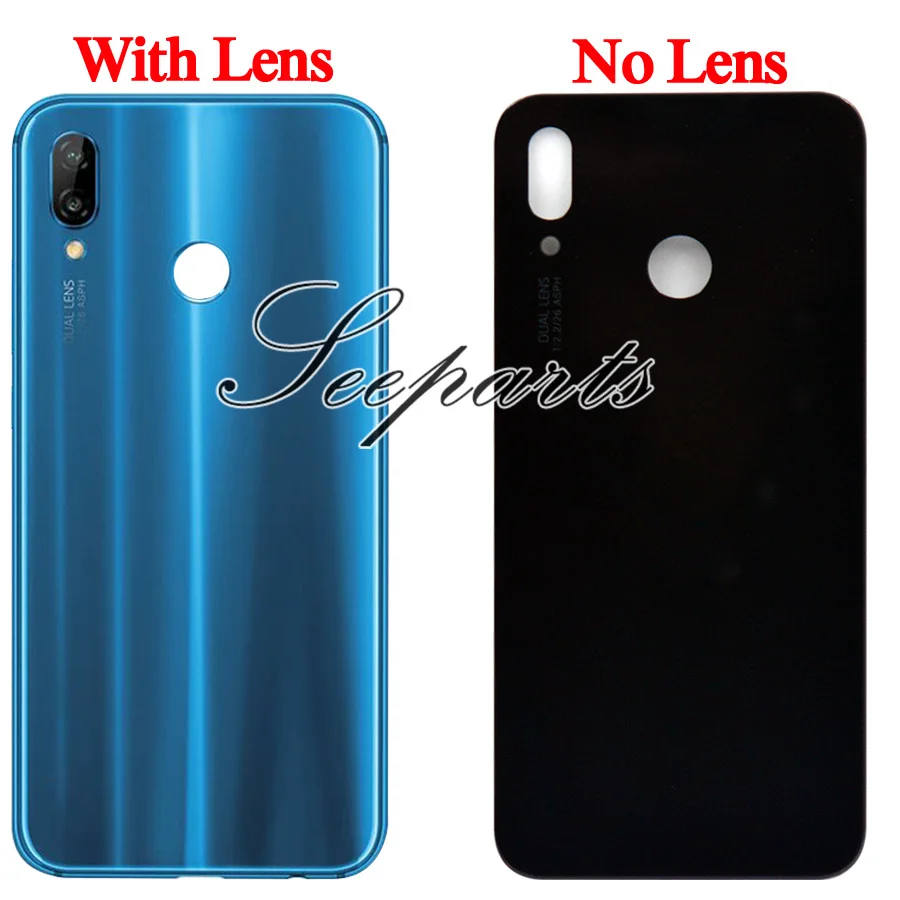 Задняя крышка батарейного отсека для Huawei Nova 3e стекло P20 Lite с объективом камеры