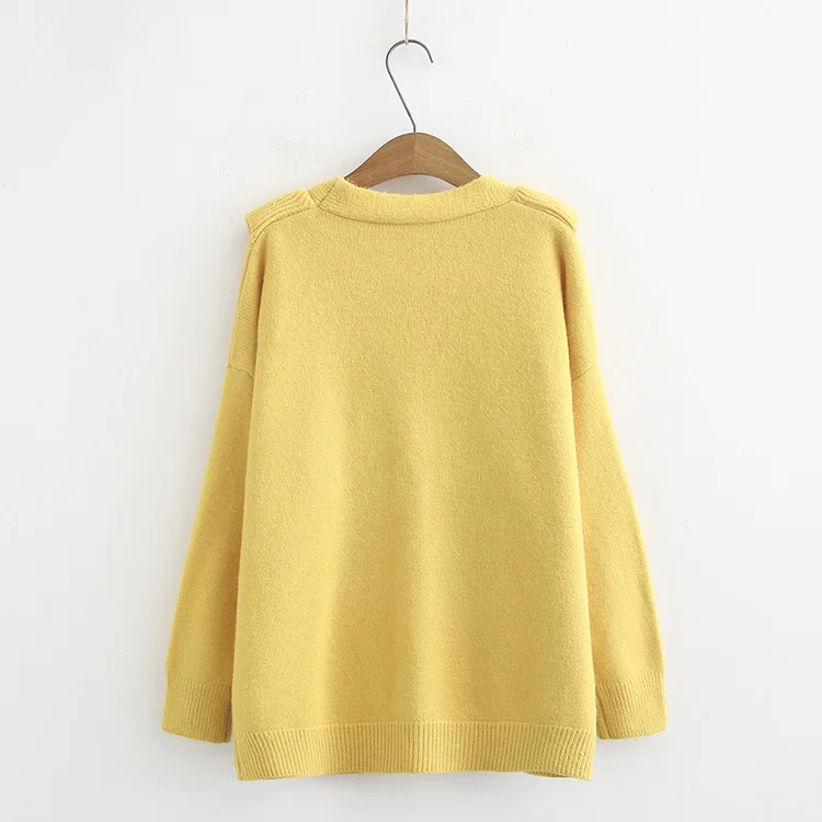 Повседневные свитера размера плюс осень 2019 женские модные свободные вязаные