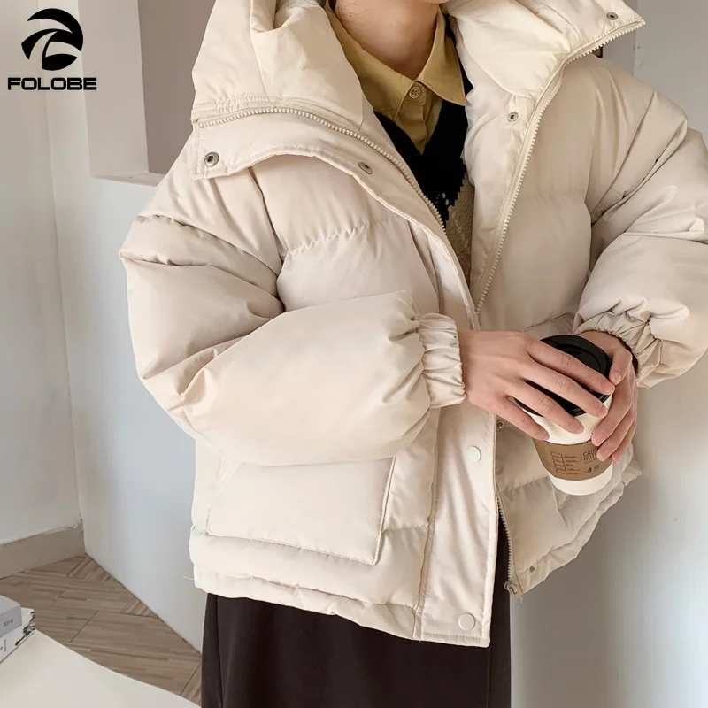 

FOLOBE 2021 Winter Women Thick Coats Winter Warm Parkas Stand Collor Short Women Clothing Thick Jacket Fashion outwear ladies