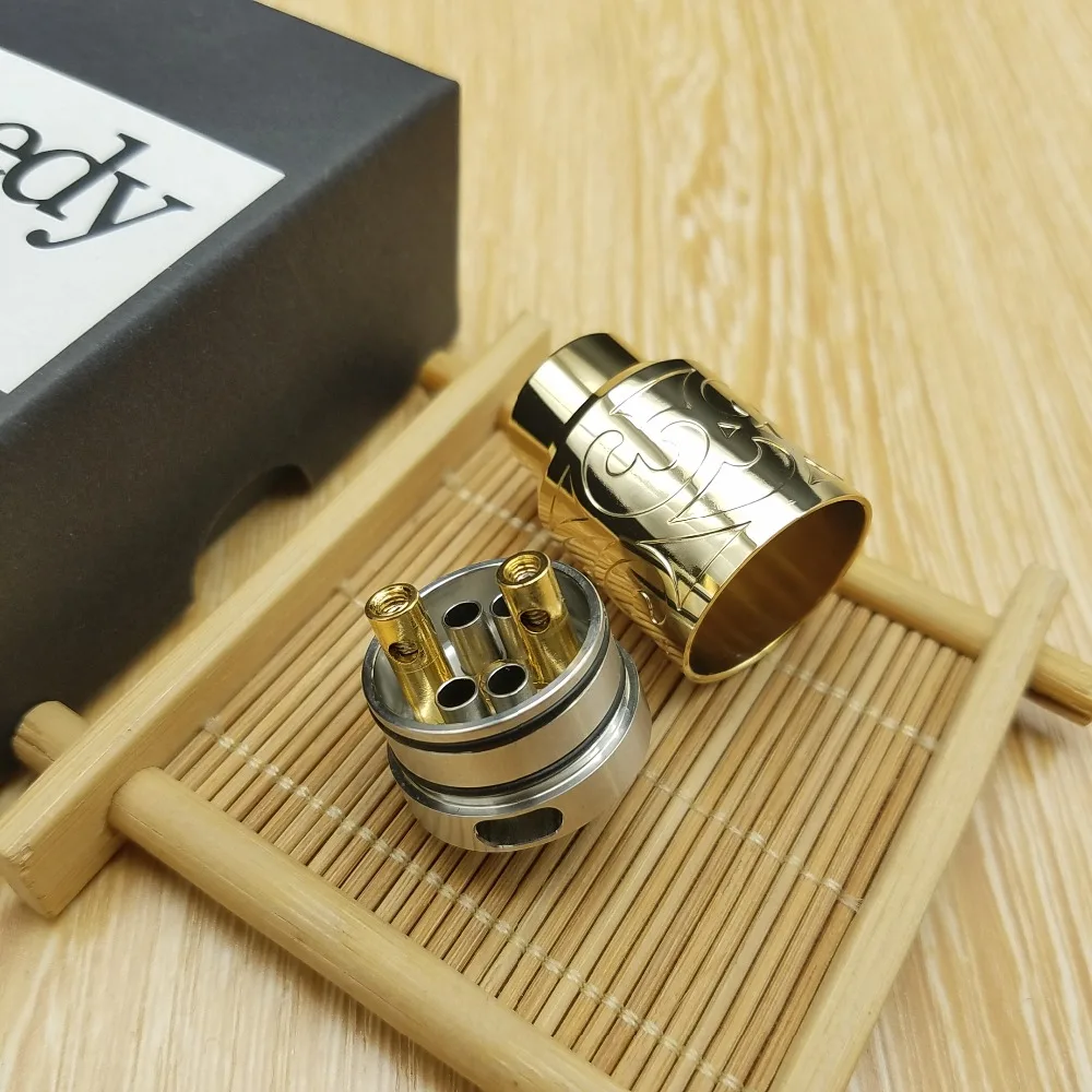 Распылитель Kennedy RDA 24 мм Diamater 316 из нержавеющей стали с резным золотым покрытием