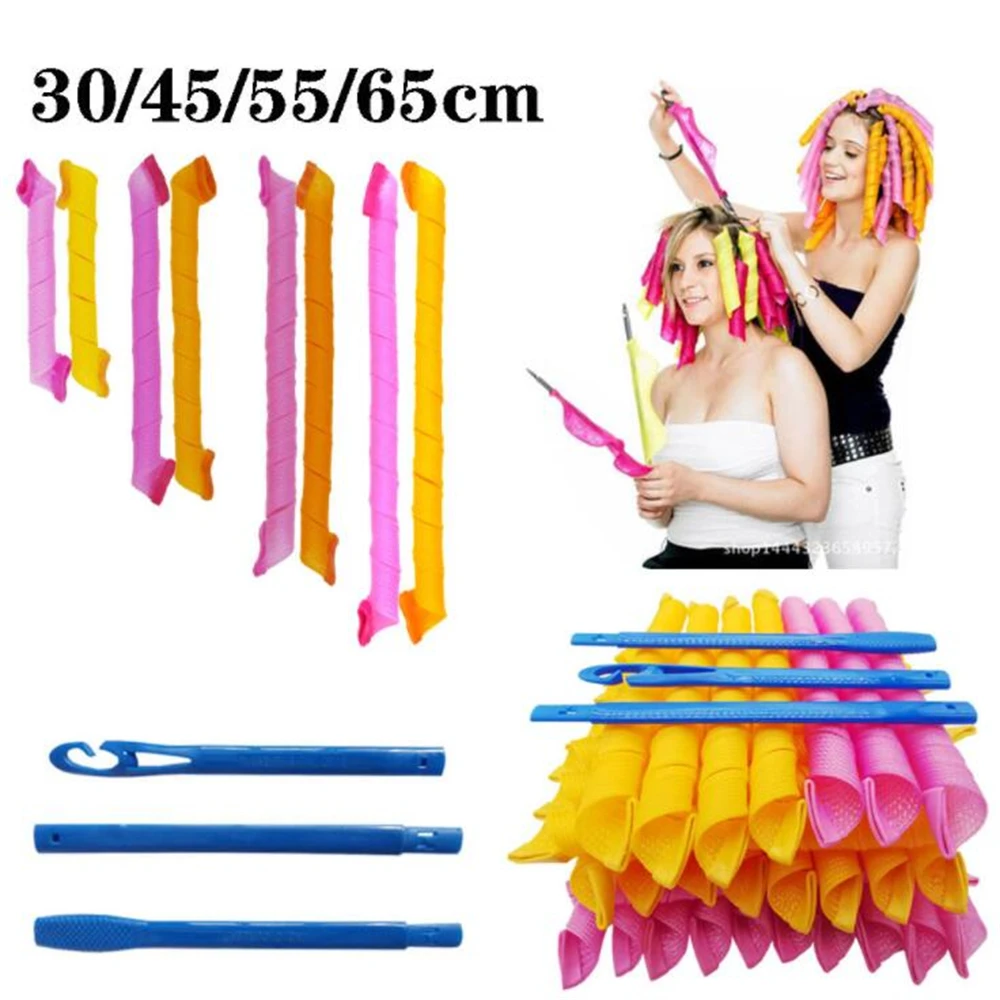 

DIY Hair Rollers Curlers Hairstyle Roller Magic Hair Curler 30/45/55/65cm Heatless Spiral Roller Wave Formers Hair Styling Tools