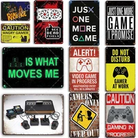 video game metal poster tin sign vintage wall stickers man cave gamer room decor plaque metal signs decorative plate