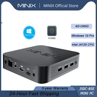 minix neo j50c 8se mini pc official windows 10 pro intel j4125 cpu mini computer 8gb ddr4 240gb ssd support up to 2tb vesa mount