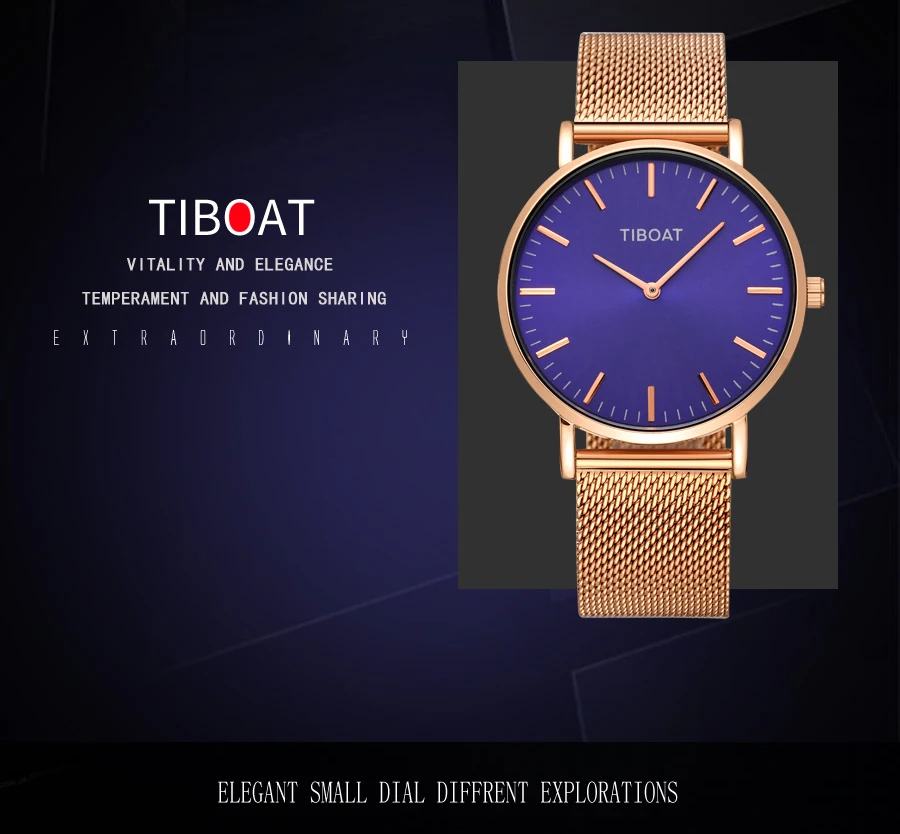 TIBOAT, высокое качество, женские часы, Роскошные, Япония, кварцевый механизм, нержавеющая сталь, розовое золото, водонепроницаемые наручные часы, relogio feminino