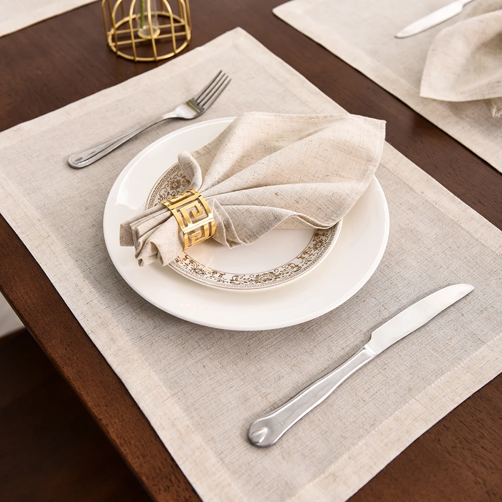 12 pcs linen Napkin Party Table Cloth Dinner Restaurant Home Wedding Linen Fabric Napkins Mats | Дом и сад