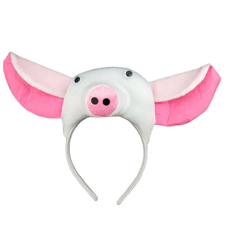 Повязка на голову с ушками свиньи и хвостом бабочкой Нарядное платье