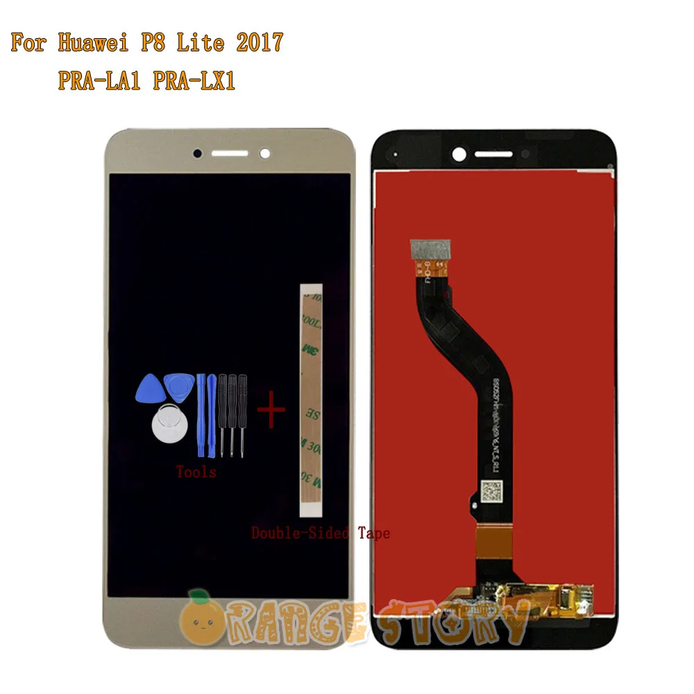 Запасная часть полный ЖК-дисплей Дисплей Сенсорный экран для huawei P8 Lite PRA-LA1 PRA-LX1 PRA-LX3/honor 8 lite WAS-LX1A PRA-LX2+ Инструменты - Цвет: Gold LCD and TP