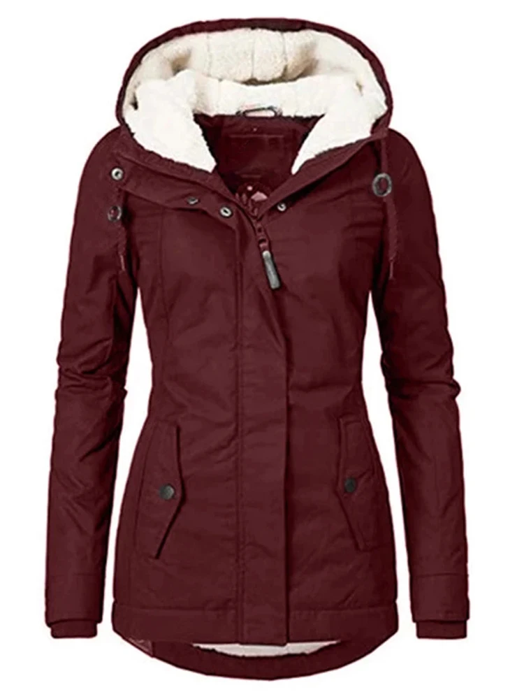 Waterproof Cotton Padded Jacket Hood Warm Winter Coat Long Sleeve Plus Size Parkas S-4Xl Lined Harajuku Femmle Clothing