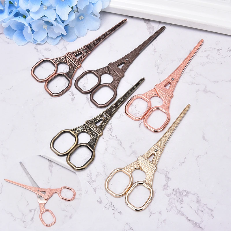 

1 Pcs Retro Style Scissors Vintage Eiffel Tower Shape Scissors Cute Home Use Scissors