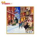 вышивка крестом наборы рукоделие, наборы для вышивки 11CT водорастворимые рисунки на холсте 14CT полный Рождественский город NCMC137