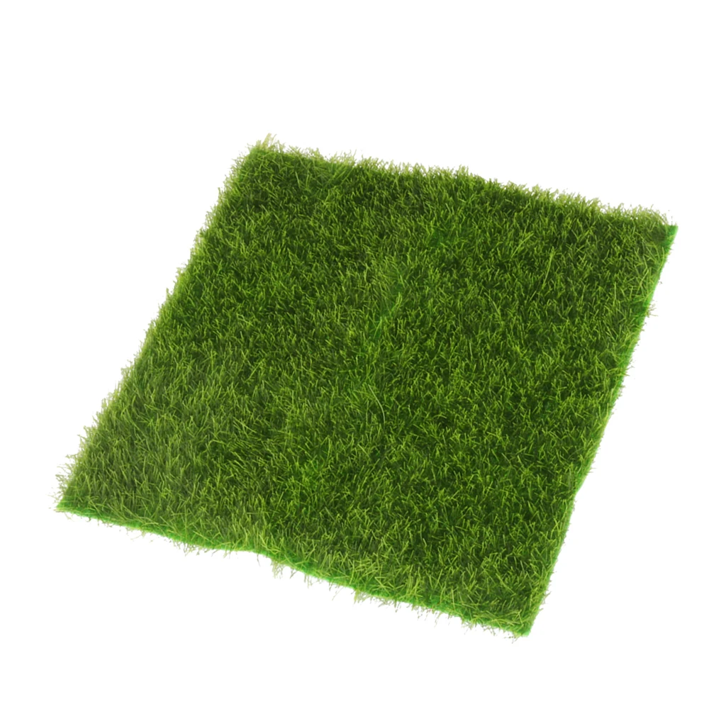 

Artificial Grass Mat Moss Lawn For Miniature Home Garden Floor DIY Mushroom Craft Bonsai Pot Fairy Dollhouse 15x15cm