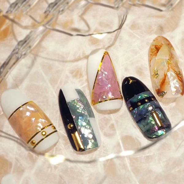 5 листов наклейки для дизайна ногтей самоклеющиеся сломанные градиентные