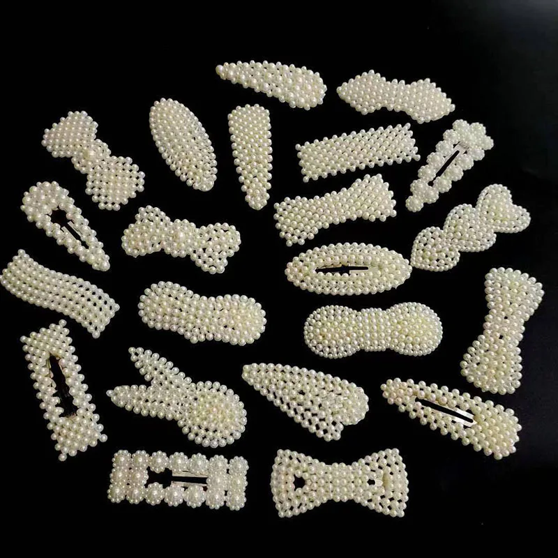 

Fashion Pearl Hairpin Simple Temperament Women Edge Hair Clip Handmade Clamp Grip for Ladies Girl Headdress Hair Accessories New