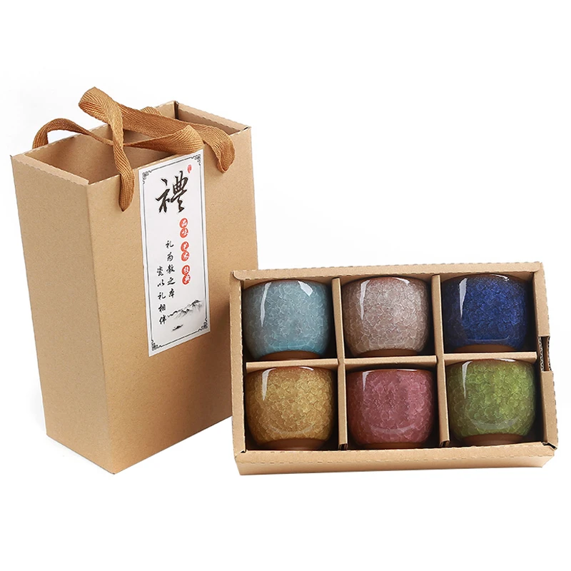Tea Cup 80ml Ceramic Purple Clay Teacup Container Pu'er Tea Bowl Master Cup Water Cups Teaware Drinkware Crafts Decor Gift Box