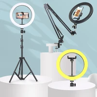 dimmable selfie led ring light with tripod long arm holder stand usb photography light for youtube live photo studio video lamp
