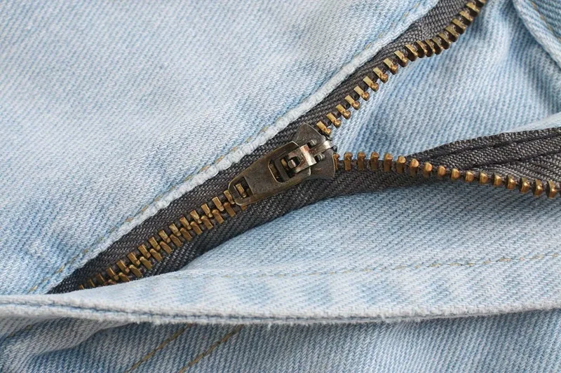 

Women 2021 Chic Fashion Ripped Hole Straight Jeans Vintage High Waist Zipper Fly Female Ankle Denim Pants Mujer