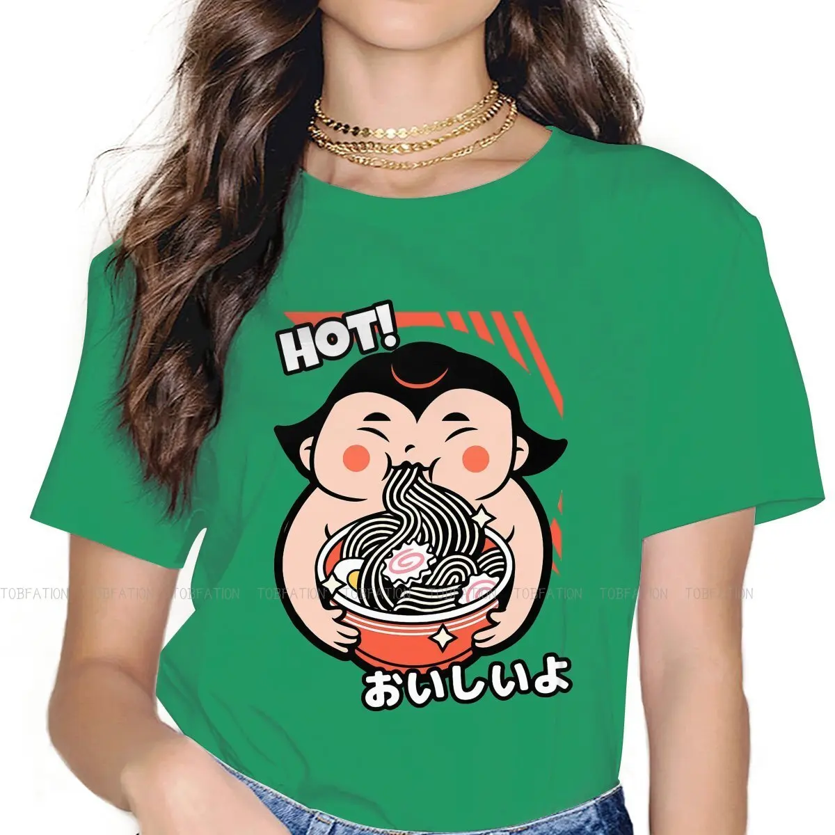 

Eating Ramen O Neck TShirt Japanese Sumo Wrestler Cultural Preference Sports Pure T Shirt Girl Individuality Plus Size Big Sale