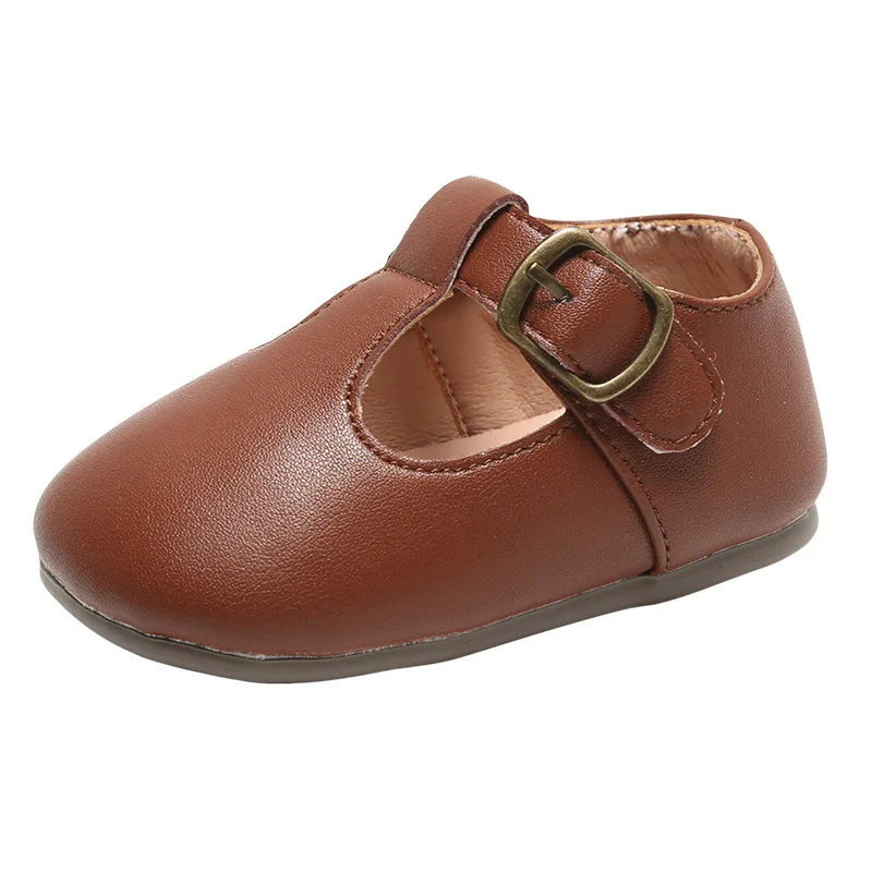 Детская кожаная обувь Осенняя детская для девочек Обувь принцессы с мягкой