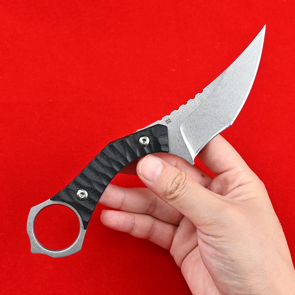 Нож-керамбит Cs Go с фиксированным лезвием D2 карманные уличные ножи охотничий