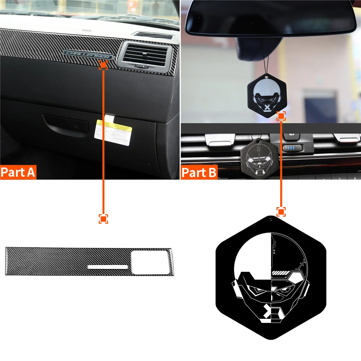 

Co-pilot Dashboard Side Air Outlet Set Cover Trim Sticker for Dodge challenger 2008-2014 Interior Decoration Car Accessories LHD