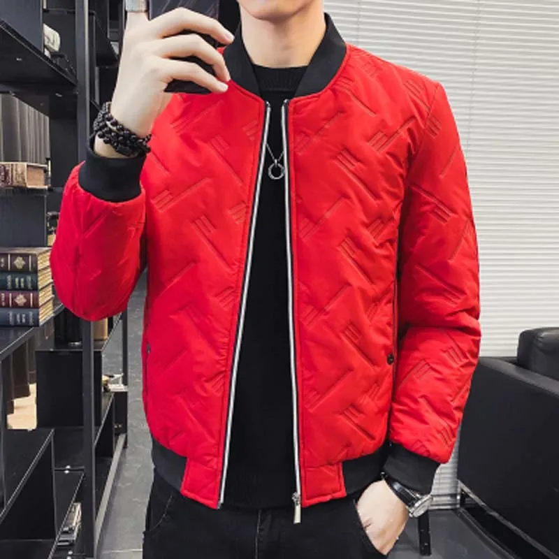 Мужская короткая куртка на хлопковой подкладке толстая зимняя теплая оверсайз с
