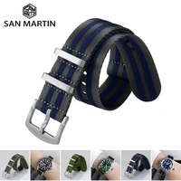 san martin watch strap nato nylon strap 20mm 22mm universal type sports troops parachute bag watchband pilot military watch band