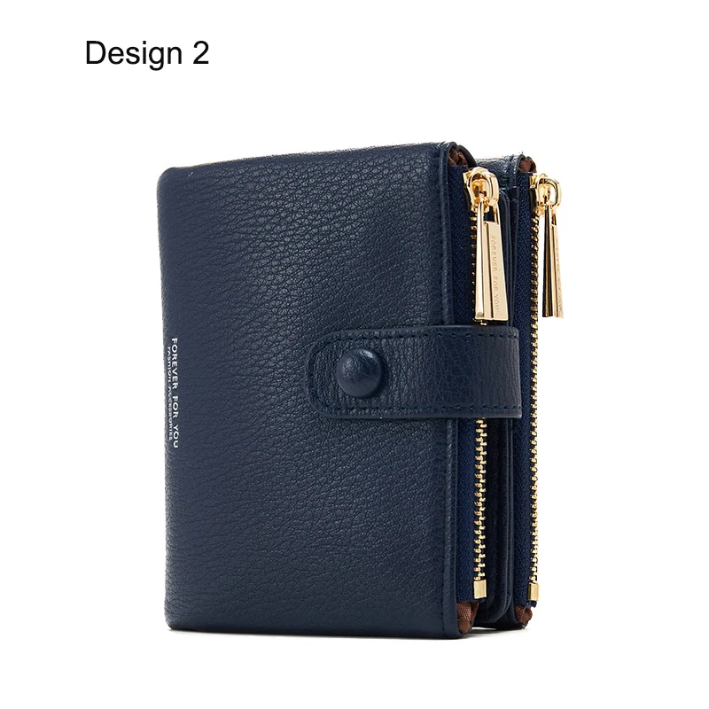 Design2 Dk Blue Модный женский кошелек из матовой кожи на молнии, кошелек для монет, Женский кошелек и маленький кошелек, женские кошельки, держатель для карт, короткие Carteras - Цвет: Design2 Dk Blue