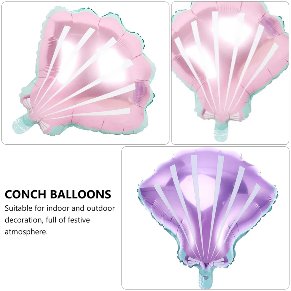 

10pcs Beach Party Festival Celebration Conch Shape Balloons Party Props