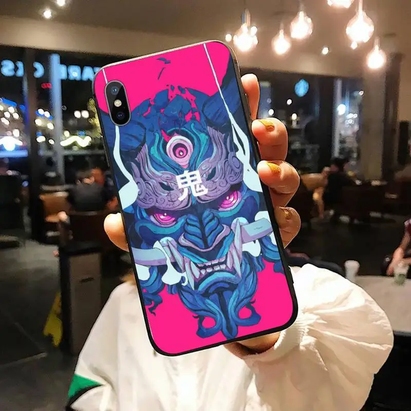 

Japanese samurai oni mask pattern Phone Case for iPhone 11 12 mini pro XS MAX 8 7 6 6S Plus X 5S SE 2020 XR shell