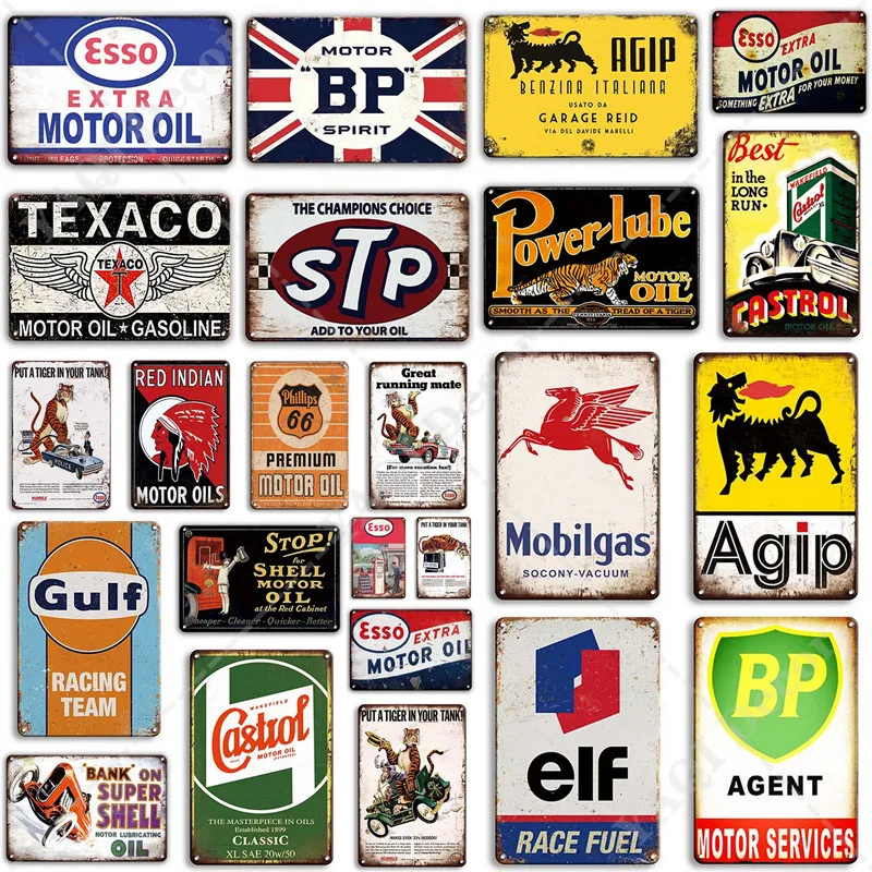 

Motor Oil Plaque Tin Signs Vintage Metal Sign Retro Garage Decor Plaque Metal Vintage Bar Pub Garage Gas Station Decorative