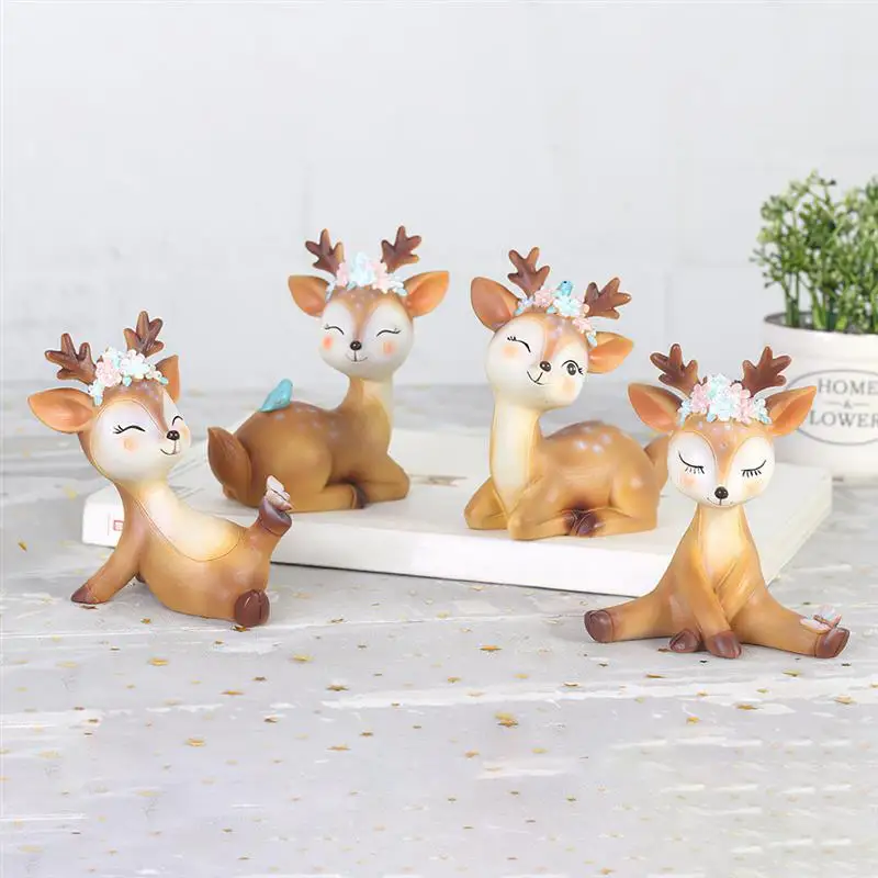 Имитация леса искусственный олень фигурки модель животного украшение торта